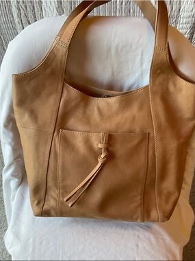 Lucky Brand Cognac Leather Shoulder Tote
